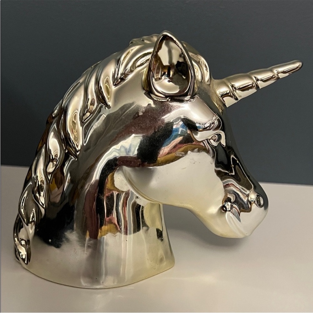 Unbranded Gold Unicorn Head Piggy Bank